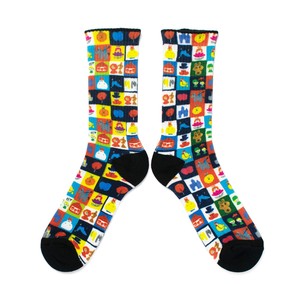materi* socks （ミズノマサミ）マルチプリント men  日本製