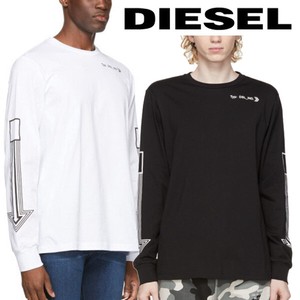 DIESEL メンズ ロングTシャツ WHITE/BLACK ディーゼル