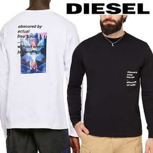 DIESEL メンズ ロングTシャツ BLACK/WHITE ディーゼル