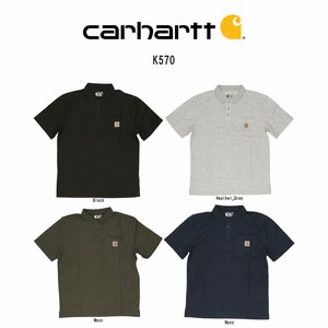 Carhartt(カーハート)ポロシャツ 半袖 速乾 スポーツ 無地 ポケット ルーズフィット メンズ K570