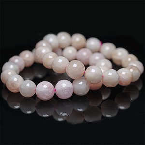 Gemstone Bracelet Aquamarine/Coral Pink 12 ~ 13mm
