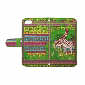 [CruXpark]giraffe スマホケース 全機種対応 手帳型 フラワー 花 きりん キリン