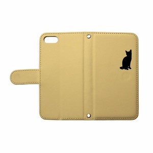 [OKADI]猫 シルエット おすわり 手帳型 スマホケース 全機種対応 ねこ ネコ