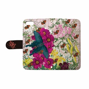 [TETSUJI SHIRAKAWA]spring garden1 スマホケース 全機種対応 手帳型 フラワー 花 ちょう チヨウ 蝶