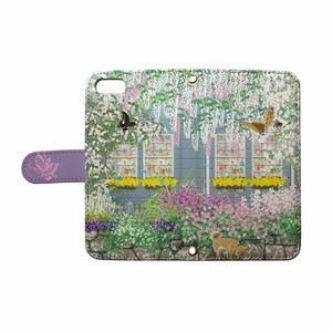[TETSUJI SHIRAKAWA]spring garden3 スマホケース 全機種対応 手帳型 フラワー 花 いぬ イヌ 犬