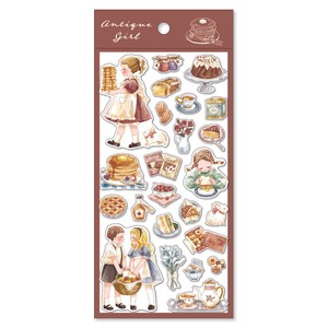 Stickers Antique Girl Sticker Snack Time