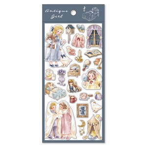 Stickers Antique Girl Sticker Good Night Time