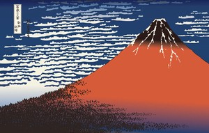 [寿工芸] 雅スクリーンNО．3　赤富士60cm