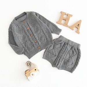 Kids' Suit Knitted Tops Setup Kids Autumn Winter New Item