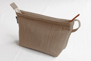 〈新色追加〉ウォッシュドコットン ポーチ L