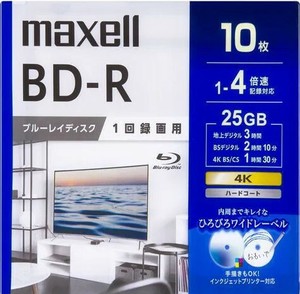 マクセル録画用BD-R [10枚 /25GB /インクジェットプリンター対応]BRV25WPG.10S