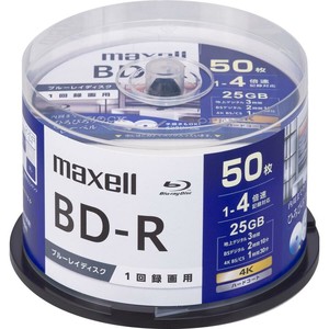 マクセル録画用BD-R [50枚スピンドル /25GB /インクジェットプリンター対応]BRV25WPG.50SP