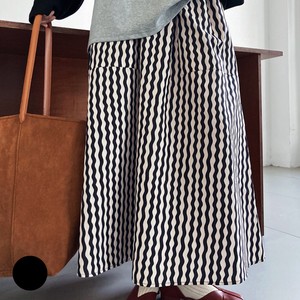 Skirt Volume Stripe Spring/Summer black Long Balloon