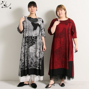 Casual Dress Hem switching Rayon Printed Autumn/Winter 2023