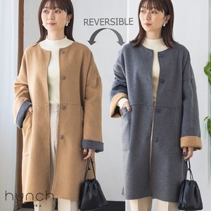 Coat Reversible Wool Blend Double- faced 2023 New A/W