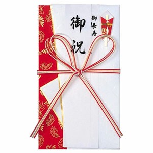 【マルアイ】 金封 花結び5本 赤白 キ-595R