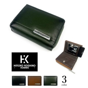 全3色 HIROKO KOSHINO（ヒロコ コシノ）シープレザー パスケース付き コインケース 小銭入れ(hh-aa014）