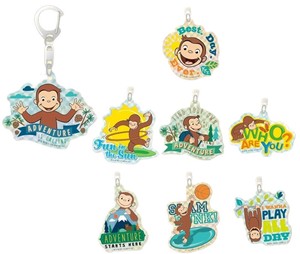 Magnet/Pin Curious George Acrylic Key Chain 8-pcs