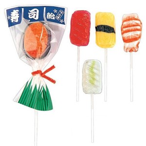 【お菓子】『江戸前寿司飴・ロング　1セット上代￥65×50本入』＜5種アソート＞　　手づくりキャンディー