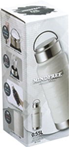 MINDFREEマインドフリー　ステンレスボトル550ml　ホワイト　MF-05W