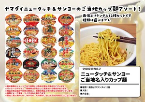 ヤマダイニュータッチ＆サンヨー食品 ご当地名入りカップ麺 12種 名店の味