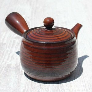 常滑焼（とこなめやき）　焼締赤茶釉 筒型千段急須　セラメッシュ