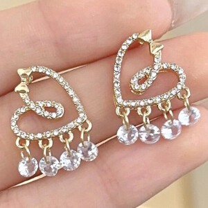 Pierced Earrings Resin Post Design Earrings Sparkle