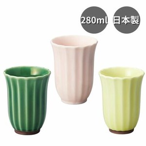 かすみ(緑 さくら 黄)フリーカップ 280ml 日本製 陶器