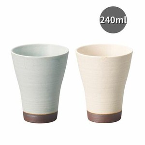 Cup/Tumbler Beige Blue Pottery 400ml