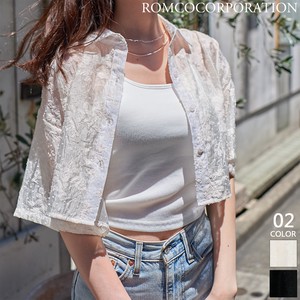 Button Shirt/Blouse Floral Pattern Organdy 【2023NEWPRODUCT♪】