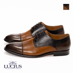 レースアップドレスシューズ 本革 カラーミックス 滑りにくい 革靴 メンズ LLT475-1 [ LUCIUS / ルシウス ]
