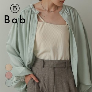 Button Shirt/Blouse Special price Gathered Blouse Cardigan Sweater Puff Sleeve