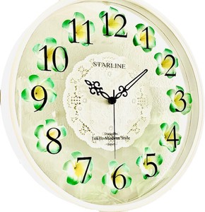 掛け時計 日本製 おしゃれ 木製 北欧 インテリア モダン アナログ フラワー 花 白 ｽﾀｰﾗｲﾝ ハワイアン