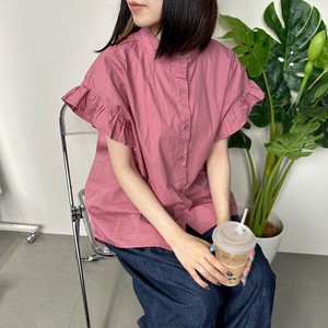 Button Shirt/Blouse Frilled Blouse Sleeve 2023 New
