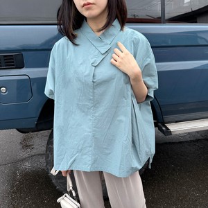 【2023新作】変形襟ビッグプルオーバーシャツ