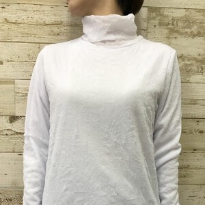 T-shirt Long Sleeves Brushed Lining Turtle Neck Fleece Cut-and-sew