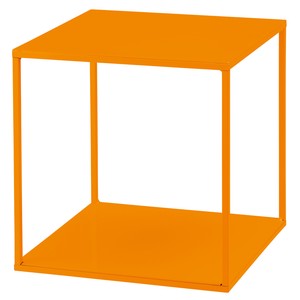 スチール製ディスプレイ台 オレンジ　ボックス型　カラフル　かわいい