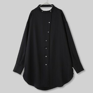バックドレープロングシャツ