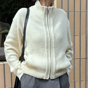 ハイネックニットZIPブルゾン