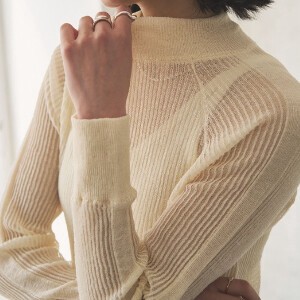 Sweater/Knitwear High-Neck Ribbed Knit