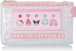 Pouch Design Pink Sanrio Characters Flat Pouch Clear