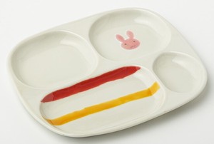 Divided Plate Red Rabbit