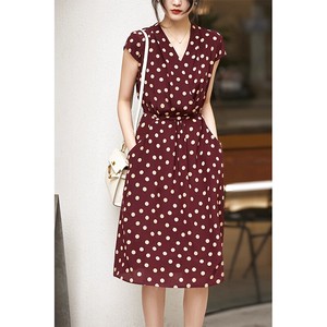 Casual Dress Floral Pattern V-Neck Sleeveless Summer One-piece Dress Ladies'