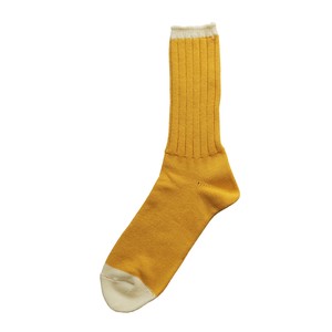 Crew Socks Bicolor Plain Color Rib Socks Unisex M Men's Made in Japan