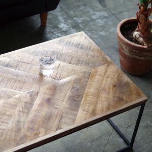 HERRINGBONE TABLE テーブル　ローテーブル　コーヒーテーブル  木製 アイアン ヘリンボーン　家具