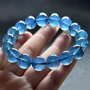 Gemstone Bracelet Aquamarine/Coral 12mm