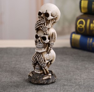 新作 骸骨頭 ハロウィーン 樹脂 工芸品   BQ862