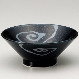 黒みかげ雲竜高台切立7.0丼　　【日本製　磁器】