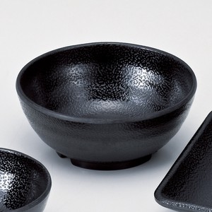 ［M］いぶし釉丸小鉢（大）黒［洗］　　【日本製　メラミン樹脂】