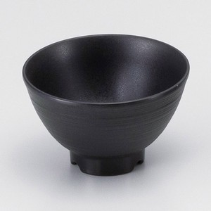 ［M］メラミンいぶし釉碗 小 黒［洗］　　【日本製　メラミン樹脂　食洗機使用可能】